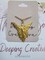Art Deco Necklace Gold Brass Fairy Angel Pendant product 1